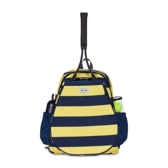 Amelia John Blue and Yellow Striped Backpack - Picture 3 of 4